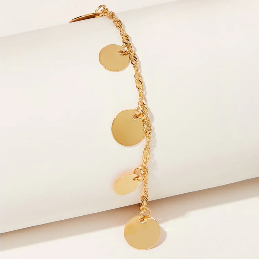 LAST ONE SALE Gold Disc Anklet / Bracelet - Picture 3 of 5